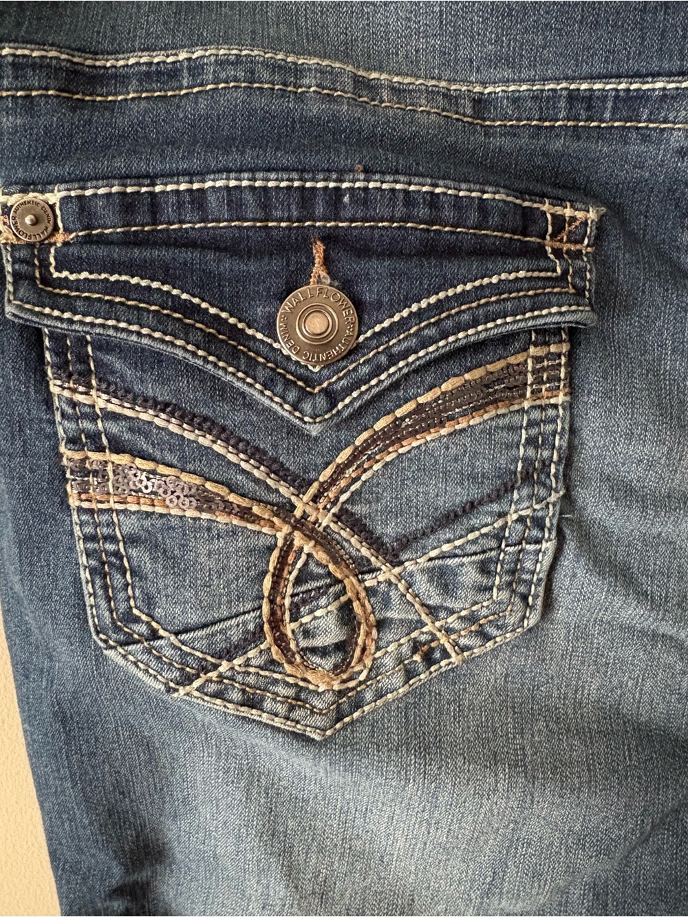 Wallflower Women's Dark Blue Bootcut Jeans - Picture 4 of 5